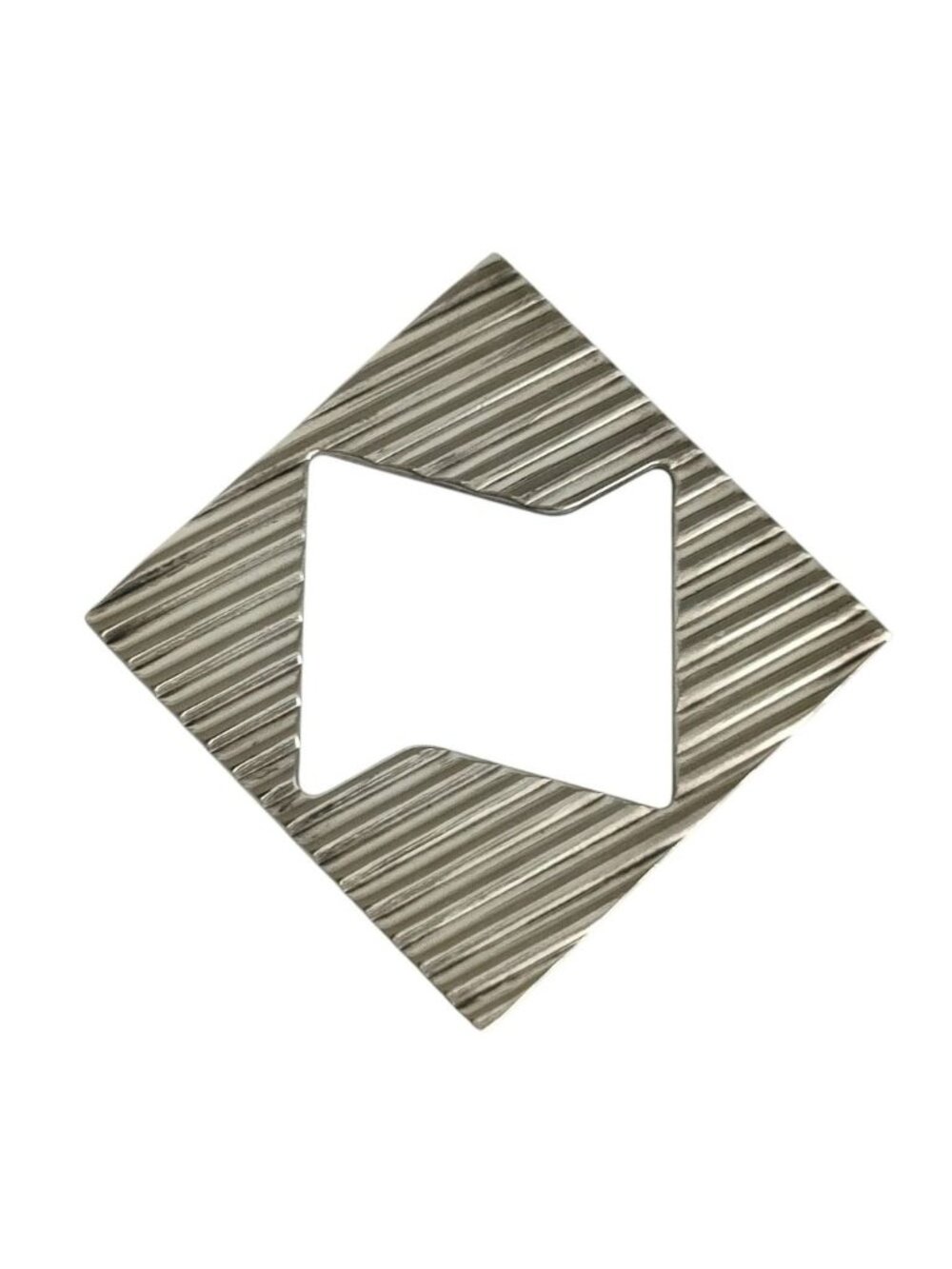 Tiffany & Co Square Stripe Pin Brooch Pin Badge Silver